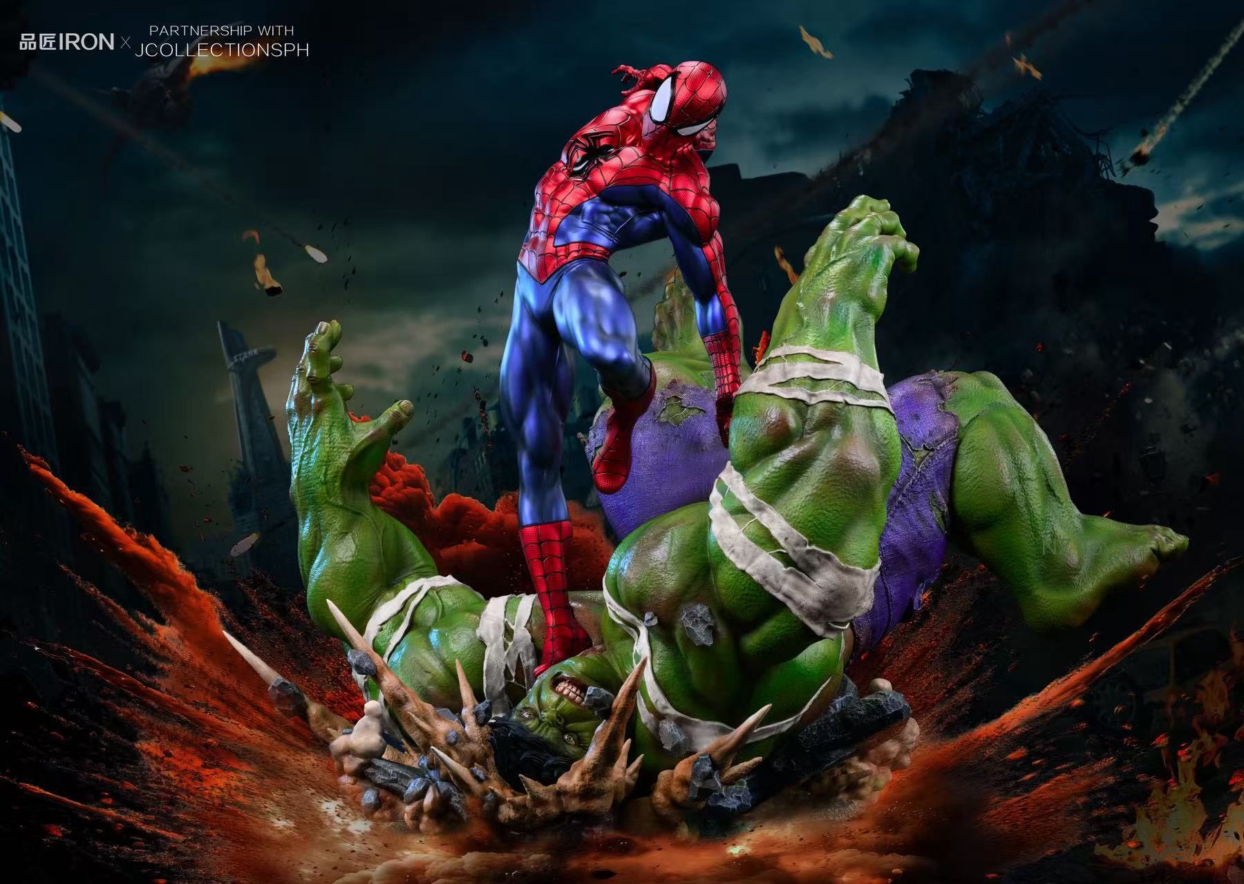 Sprider Man vs Hulk - Marvel - IRON Studio